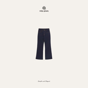 52P122 超弹银丝面料巨显瘦显腿长微喇牛仔裤 Q姐 小禾蓝牛