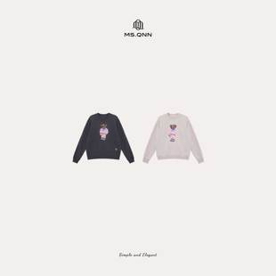 L系列超减龄重磅定制面料刺绣卫衣 52T1360 小熊卫衣 Q姐