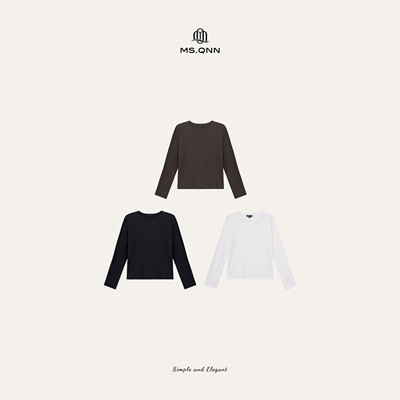 Q姐“干爽纸片T”四季内搭外穿软糯糯日常百搭长袖T恤 52T272