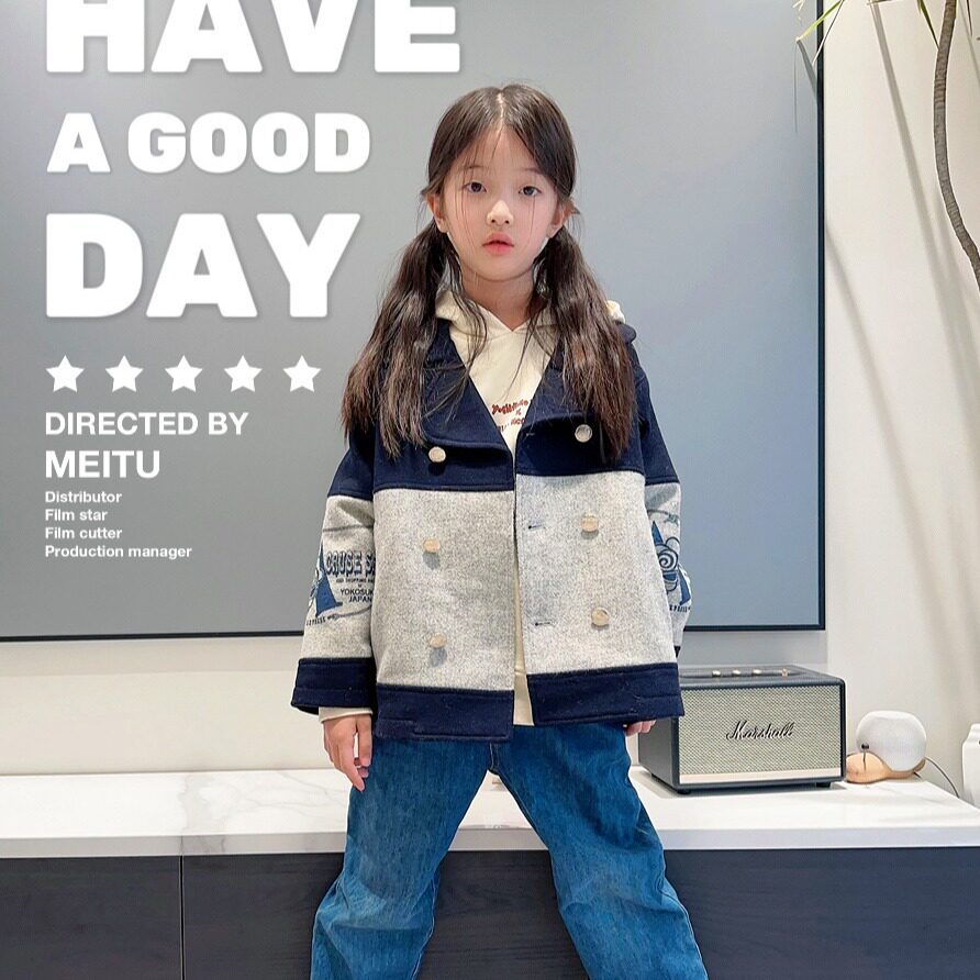 女童外套大衣羊毛秋冬欧美