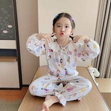 特价儿童白雪公主睡衣春秋新款女童纯棉长袖睡裙女孩家居服套装