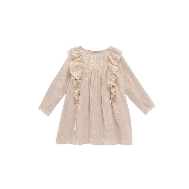 高端品牌女童长袖真丝连衣裙春秋2024新款童装女孩金丝礼服公主裙