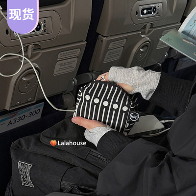 韩国KBP化妆包大容量旅行收纳包便携ins小众2025新款简易条纹