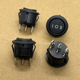 KCD1-105 三脚三档 3脚 圆形船型开关 开孔20MM 按键翘板电源开关