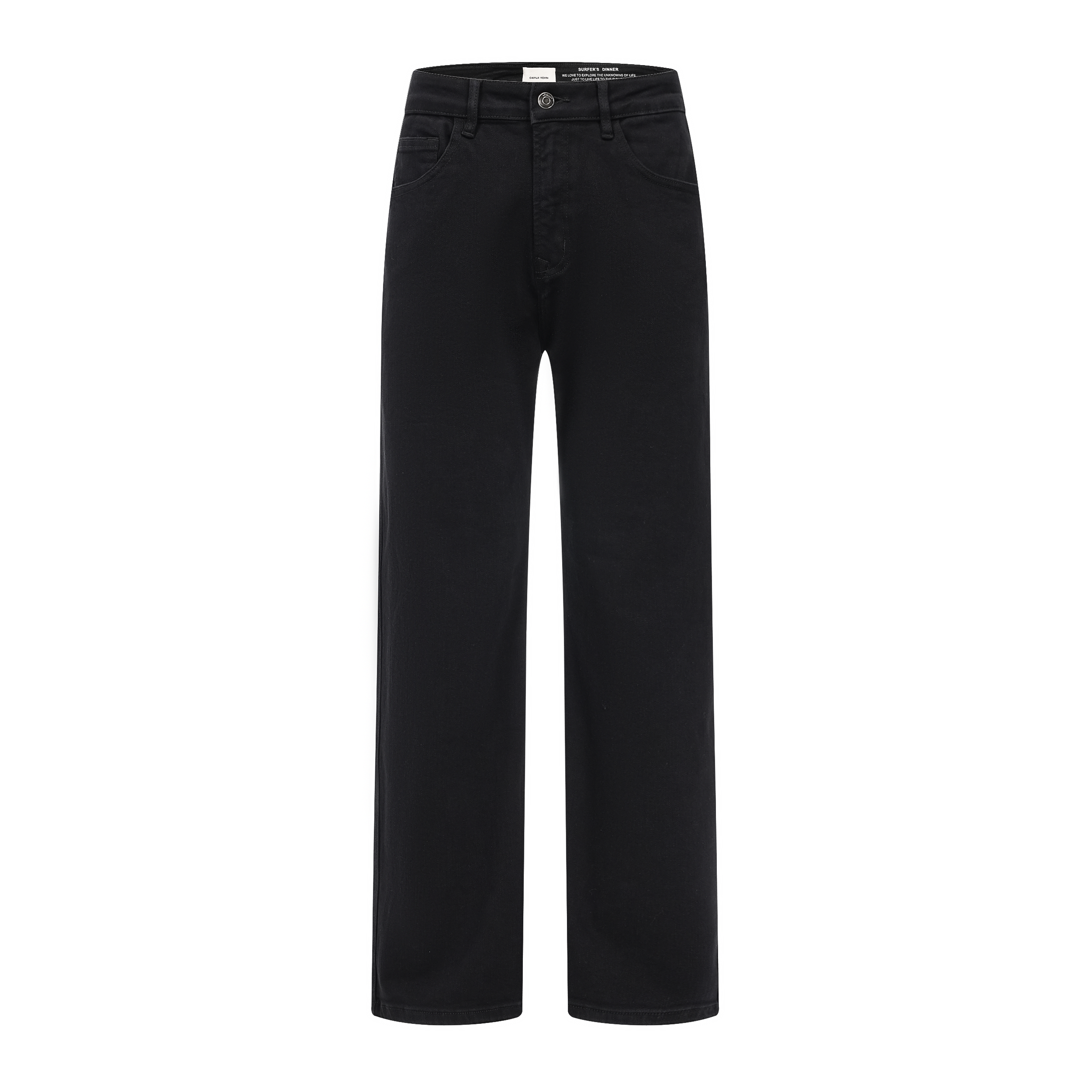 HOOCHEER赫奢土耳其Bossa面料莱赛尔弹力黑色宽松直筒牛仔长裤,男装,牛仔裤,淘宝优惠券,粉丝福利购,淘宝优惠卷