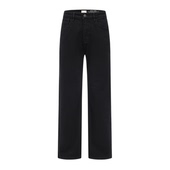 HOOCHEER赫奢土耳其Bossa面料莱赛尔弹力黑色宽松直筒牛仔长裤