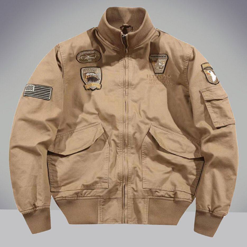 男士外套秋冬季加绒加厚休闲飞行员夹克青年韩版潮流帅气工装学生_虎窝淘