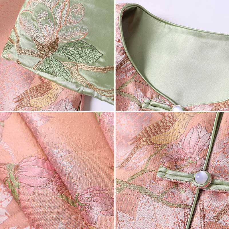 CHINESE STYLE TANG COSTUME WOMENS IMPROVED TIDE AUTUMN STYLE CHINESE RETRO BUCKLE HANFU WOMENS TOP EMBROIDERED NATIONAL TIDE COAT