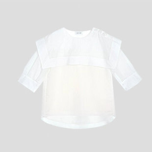 SSAVAGE“次日清晨”法式宫廷风方形翻领短袖衬衫女2025夏季新款