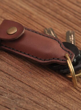 手工钥匙扣军刀牛皮典范瑞士皮套迷你58MM逍遥派真皮猎人刀套