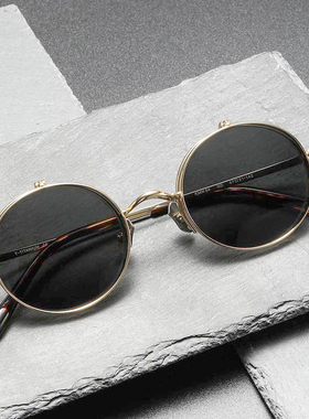近视墨镜遮阳复古圆形
