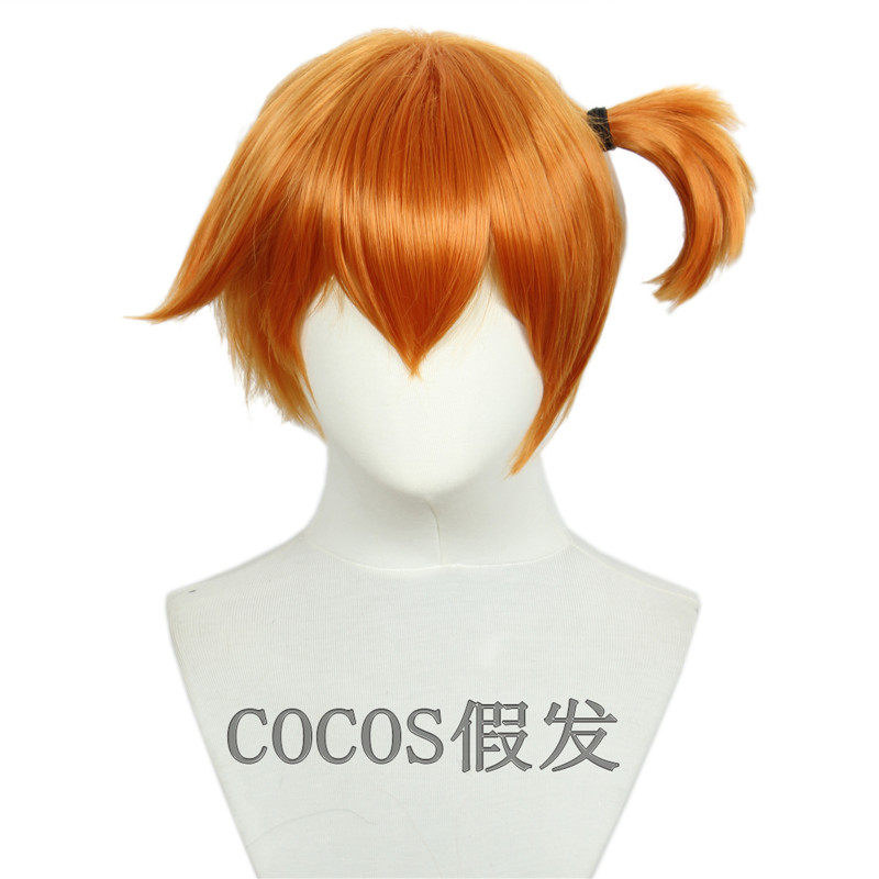 精灵宝可梦 神奇宝贝 小霞 Cos动漫假发 橘黄色扎辫子短发 现货