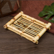 虎皮竹木托盘烙花小号茶盘竹编制品家用收纳商用餐具竹筐方形复古