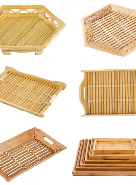 竹盘竹编篮托盘木质长方形茶盘饺子盘餐具家用馒头筐馍筐收纳商用