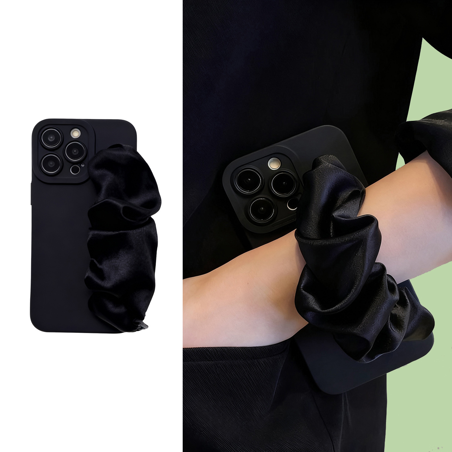 oppo适用A5手机壳Reno14 13 12 11 K10K9丝巾手腕带Find X8X7X6X5X3X2弹力A3A2A1Pro黑色A36A72A96A57松紧A58