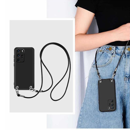 OPPO适用A6手机壳A5A3A2A1斜挎背带Reno15 14 K13K12K11K10K9 8 7 6黑色细皮绳FindX9X8X7X6X5X3挂绳A57套A58