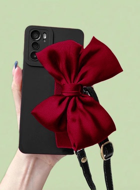 C55适用三星S24fe手机壳S25Ultra蝴蝶结腕带S23S22S21S20丝巾A56撞色A55A54A53A52A36A35A34A25A24斜跨Note10