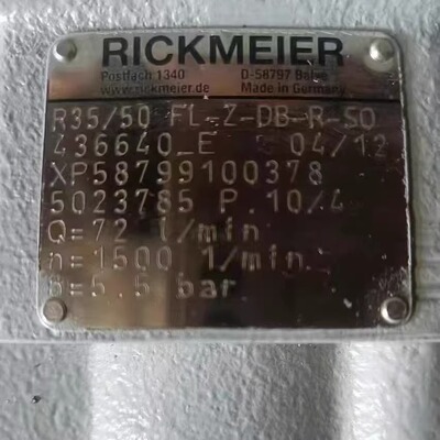 RICKMEIER瑞克梅尔 R35/50 FL-Z-DB-R-SO油泵