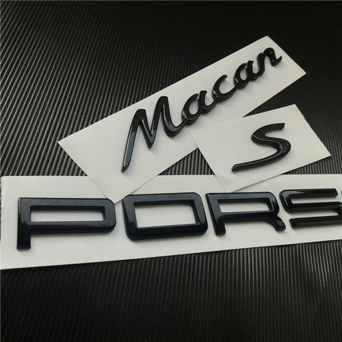 适用于保时捷macanS尾标 PORSCHE迈凯字母车标玛卡车后英文字标志