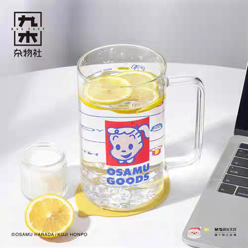 九木杂物玻璃杯社原田治带刻度手柄大容量家用喝水创意啤酒杯子,餐饮具,玻璃杯,淘宝优惠券,粉丝福利购,淘宝优惠卷