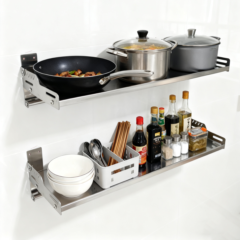 上翻折304不锈钢置物架