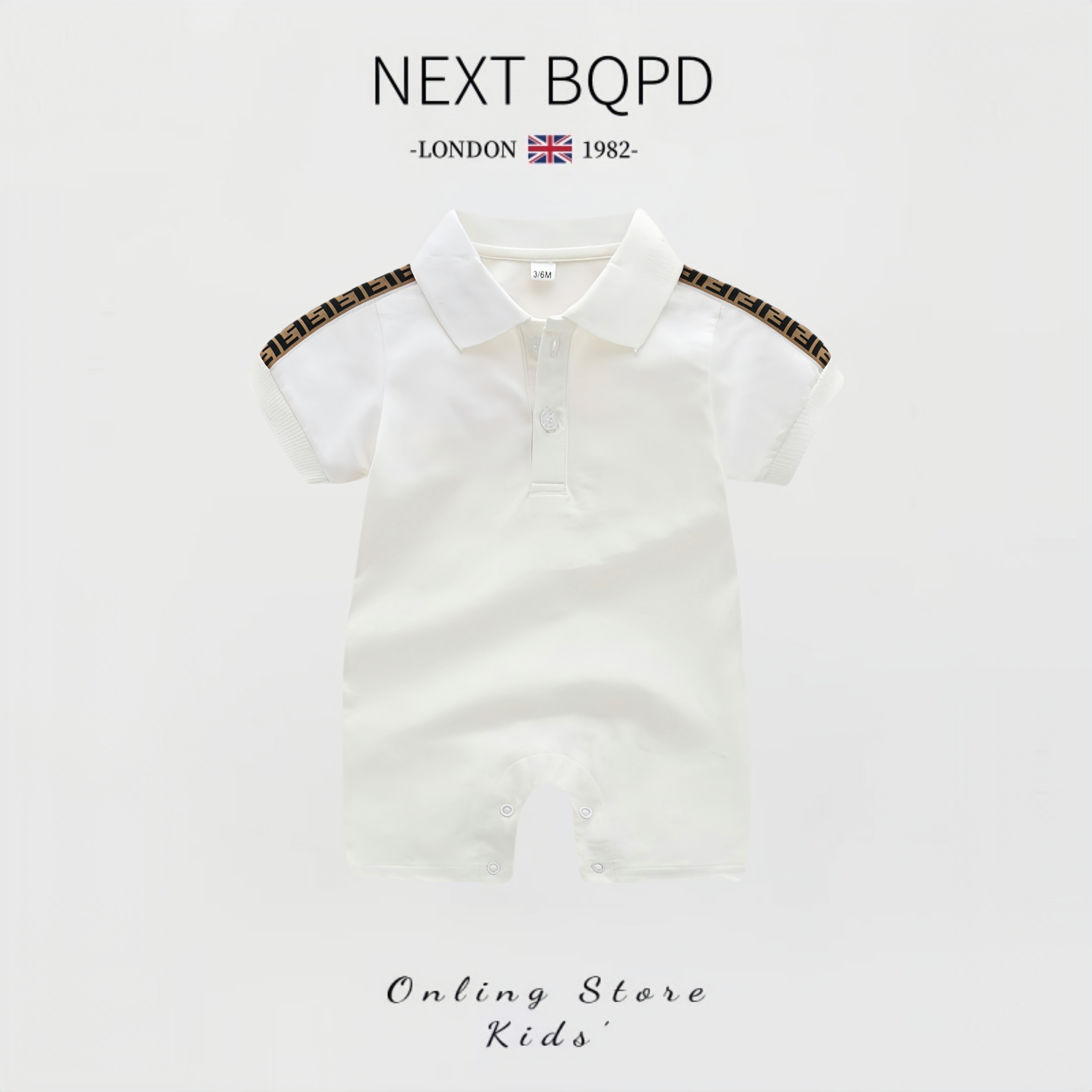 英国NEXT婴儿纯棉连体衣夏季薄款男宝宝POLO衫哈衣周岁绅士礼服