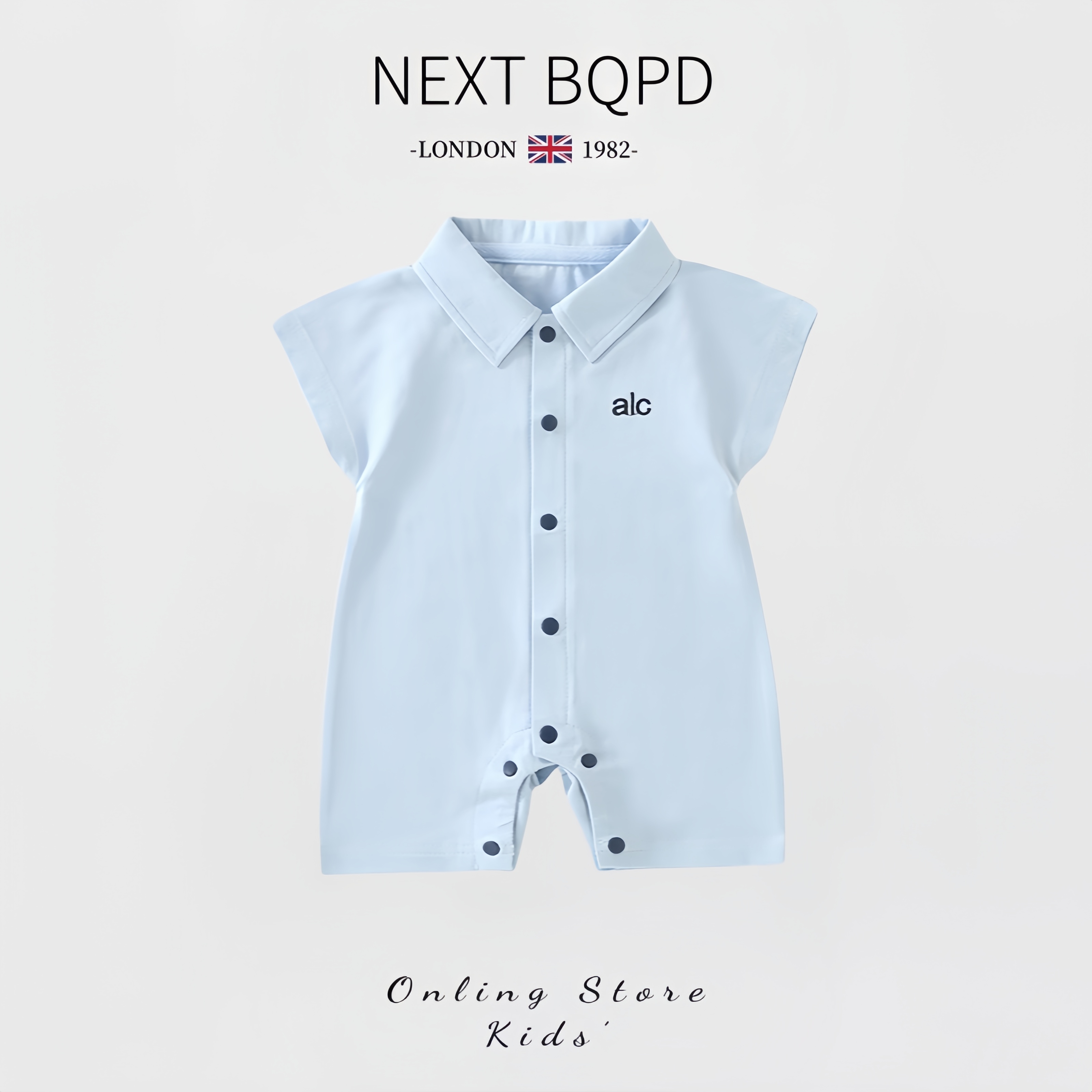 英国NEXTBQPD婴儿polo衫连体衣夏季纯棉男宝宝翻领哈衣休闲外出服