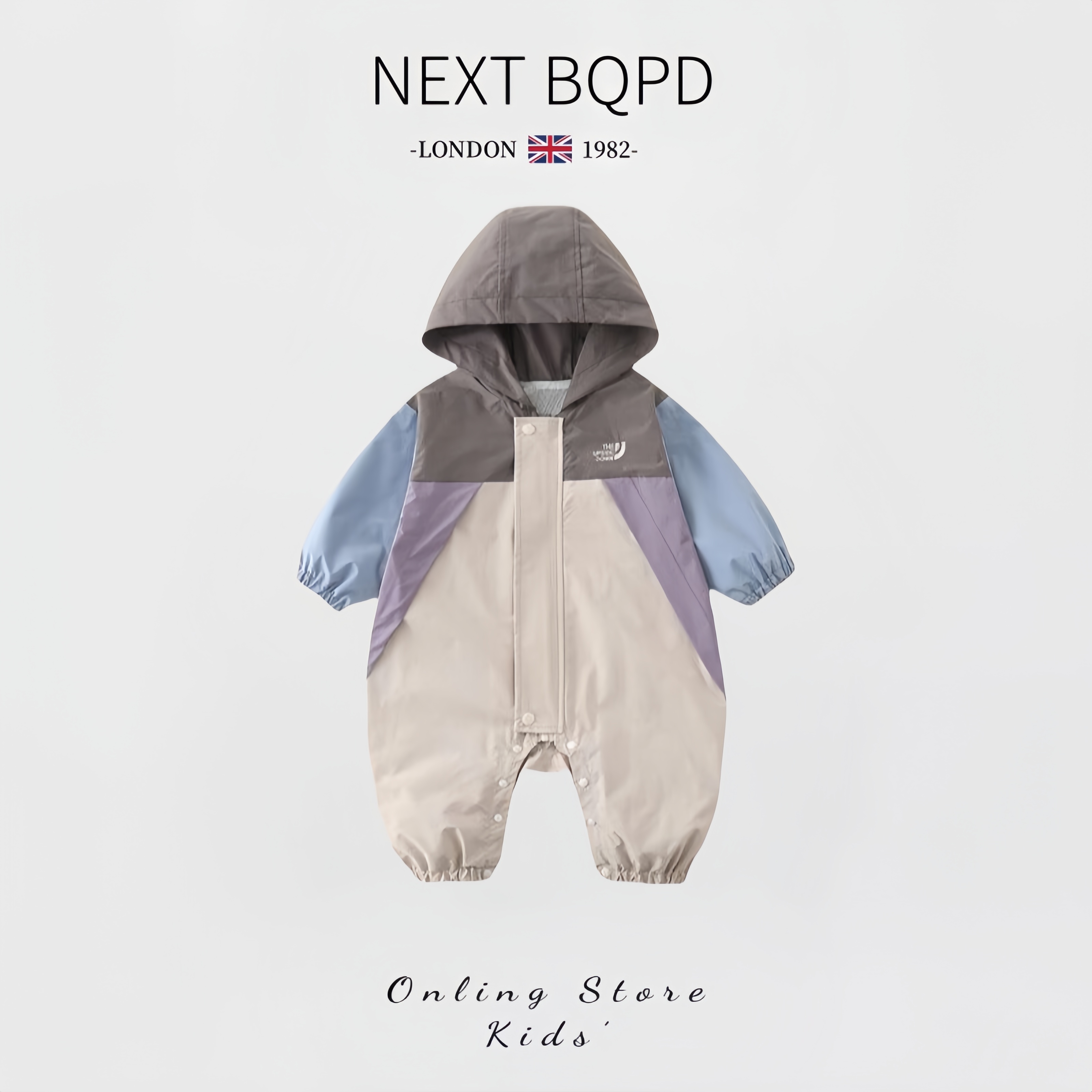 英国NEXTBQPD婴儿连体衣秋冬外套周岁男宝宝洋气冲锋衣防风外出服