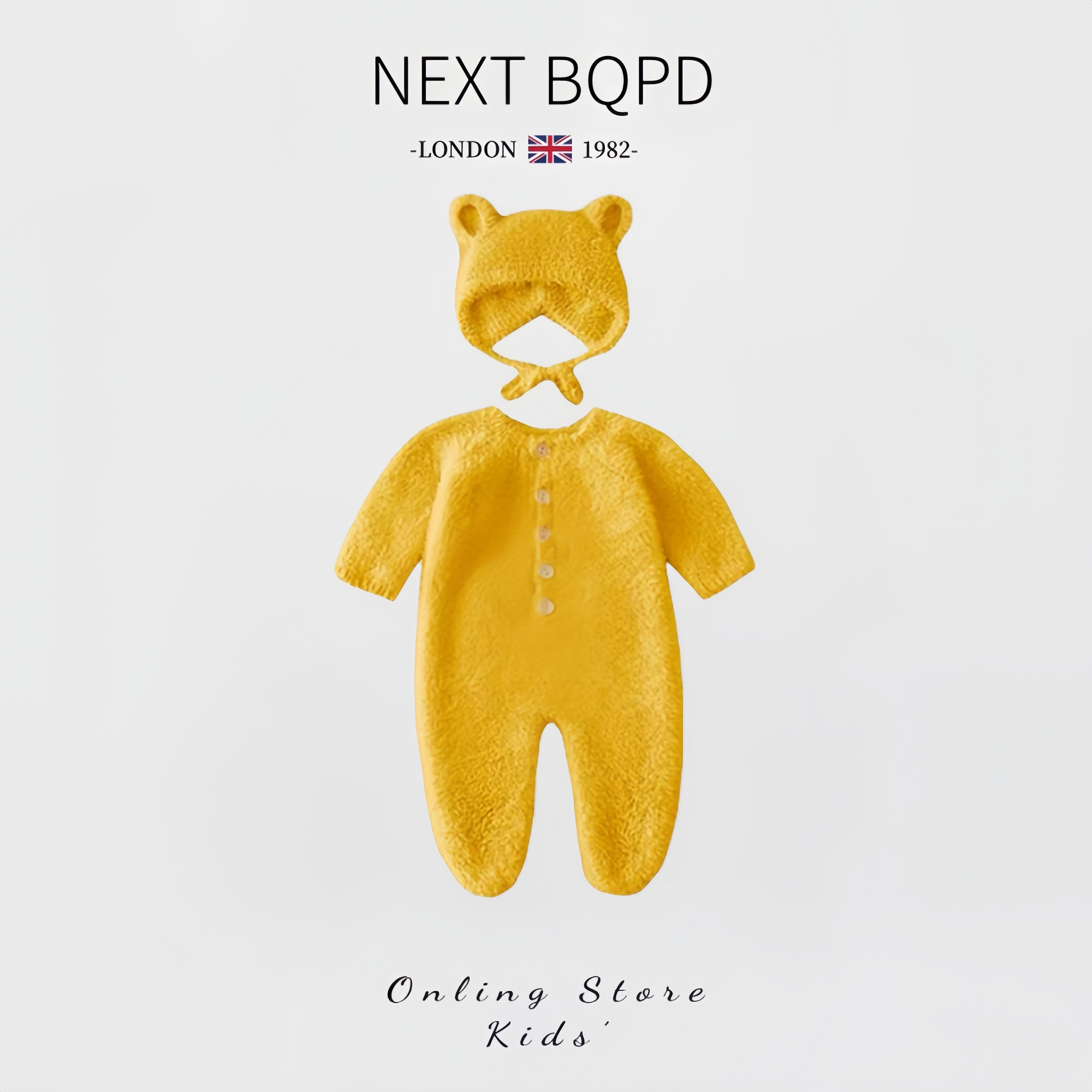 英国NEXT BQPD婴儿连体衣秋季男女宝宝毛绒衣服套装超萌哈衣爬服