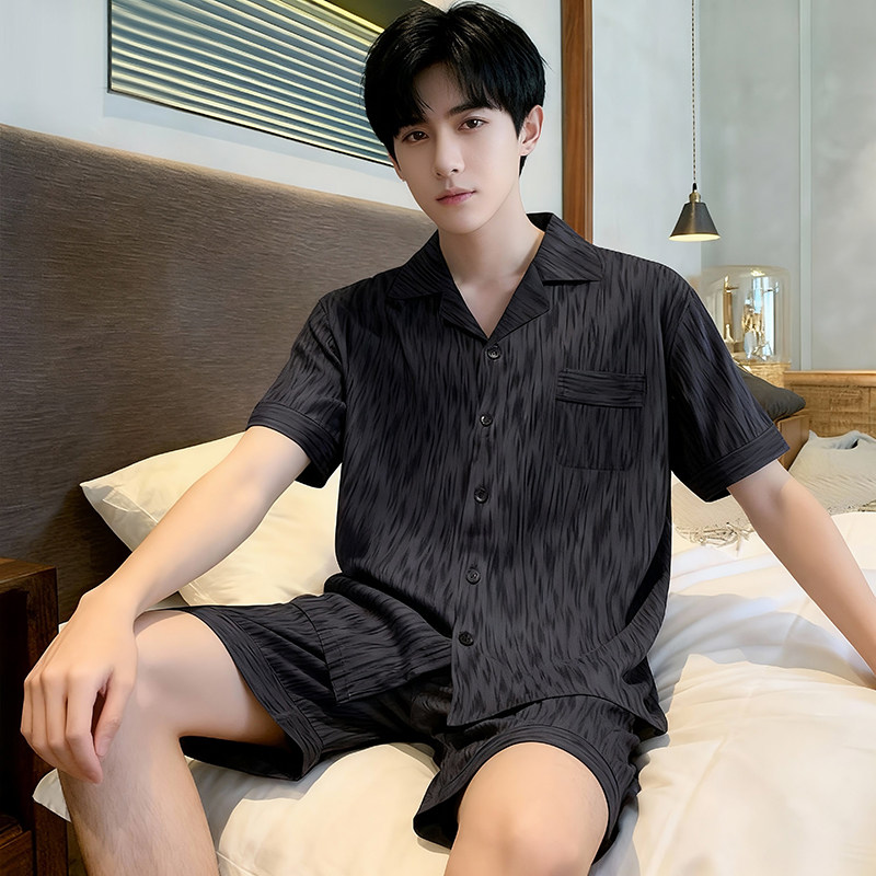 男士睡衣夏季冰丝短袖短裤青少年男生夏天薄款可外穿家居服套装,女士内衣/男士内衣/家居服,睡衣/家居服套装,淘宝优惠券,粉丝福利购,淘宝优惠卷