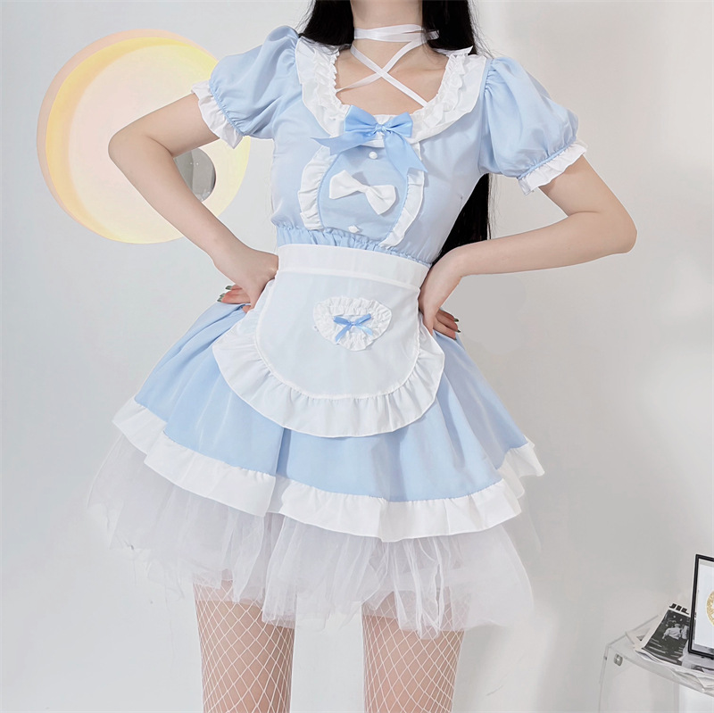 硕遥内衣奶盐日系可爱挂脖装洛丽塔女佣百褶连衣裙装