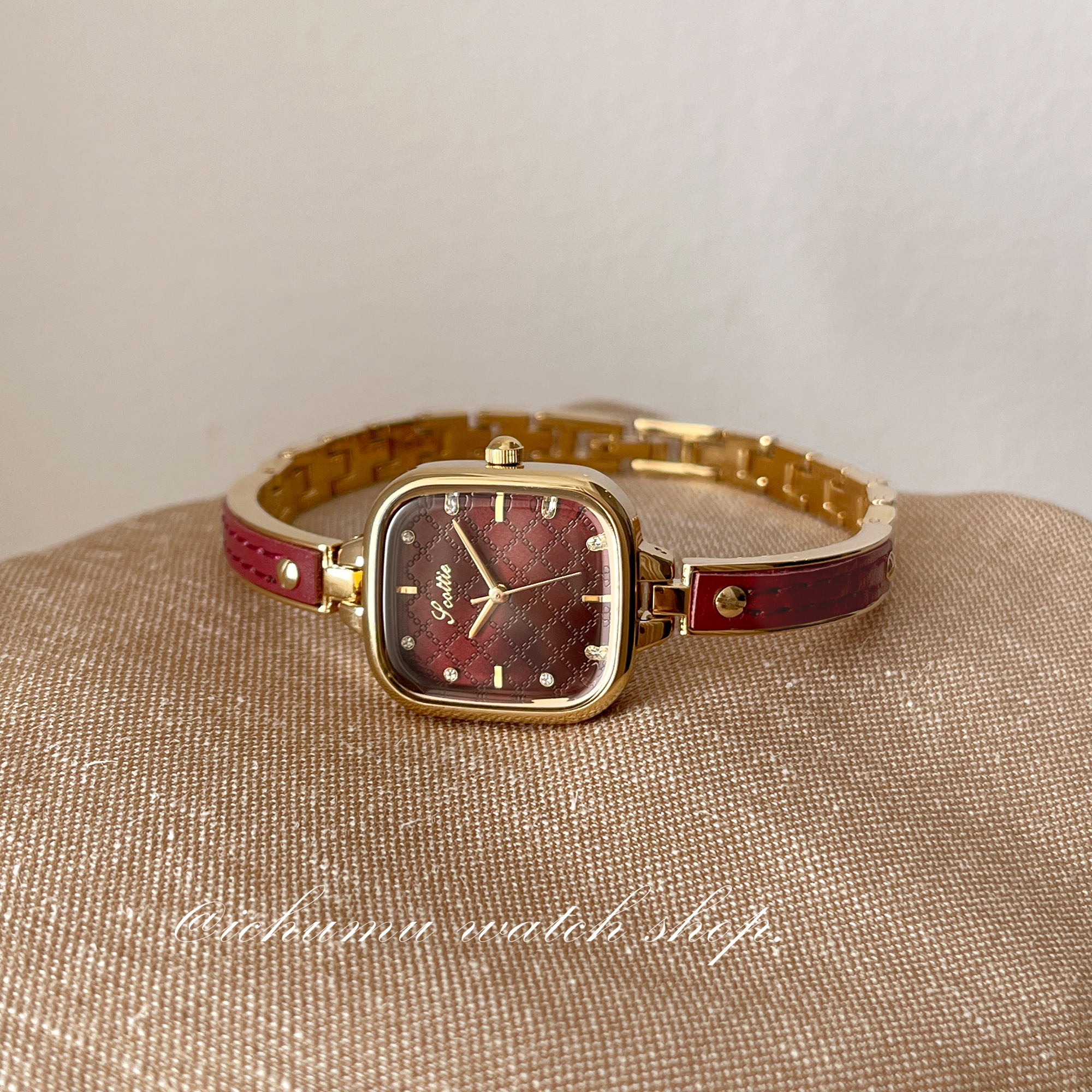 半手镯式手链表方形小方糖手表