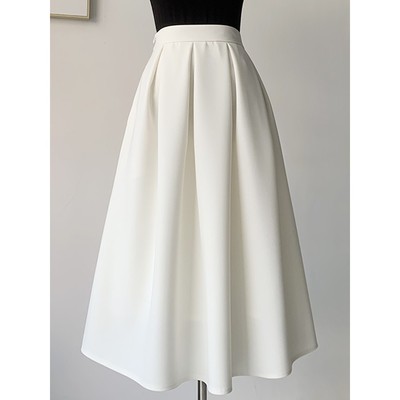 蓬蓬裙女春夏秋中长款2025新款高腰宽松显瘦百褶裙好质a字半身裙