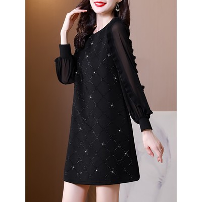 连衣裙子女士装春秋冬季2025年新款小个子大码时尚高端气质中长裙