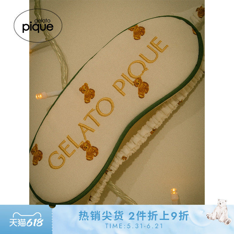gelato pique秋冬女眼罩小熊樱桃荷叶边条纹遮光PWGG244561
