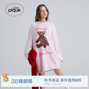 gelato pique25秋冬新品女睡裙半边绒Steiff熊连衣裙PWNO255036