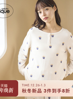 gelato pique25秋冬新品女睡衣冰淇淋蛋糕华夫格套头衫PWCT255278