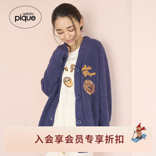 居家PWNT255368 女睡衣半边绒甜甜圈开衫 gelato pique25秋冬新品