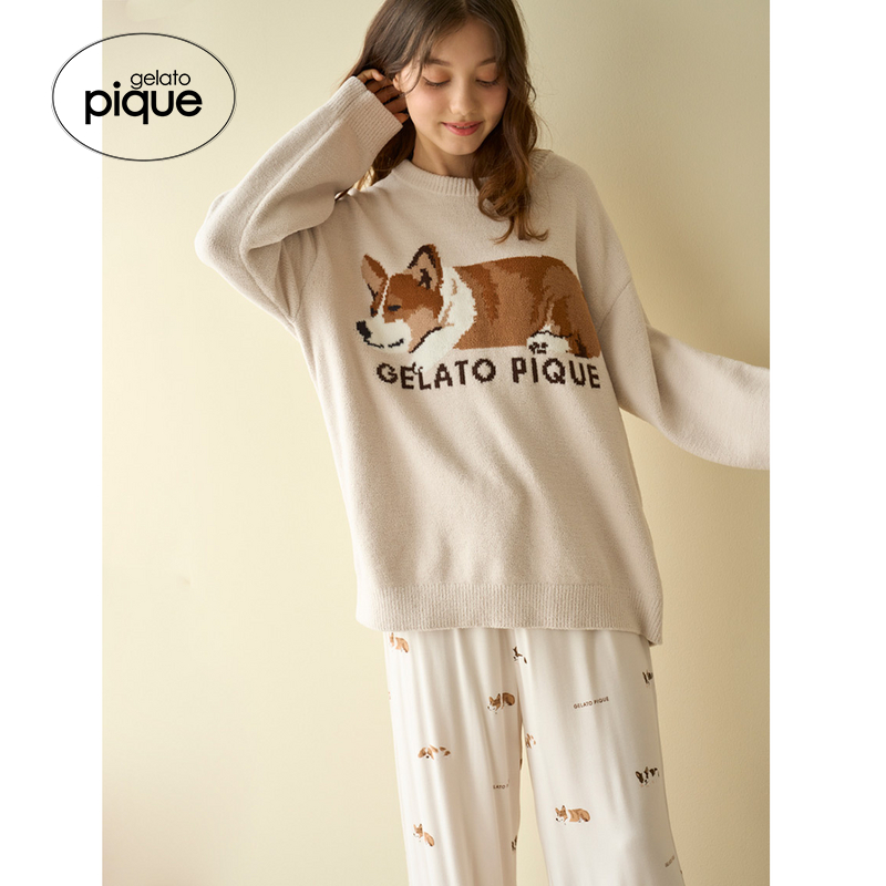 gelatopique睡眠小狗柔软长裤