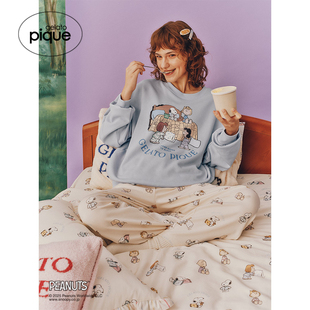 可外穿PWCT255235 女睡衣史努比联名套头衫 gelato pique25秋冬新品