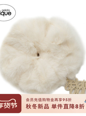 gelato pique25秋冬新品女发圈毛绒纯色字母甜美头饰PWGA255703