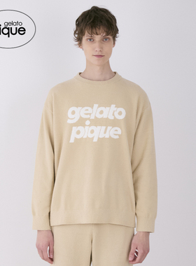 gelato pique秋冬男女同款睡衣半边绒字母套头衫PHNT244910
