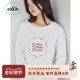 女睡衣木耳边字母长袖 gelato pique25秋冬新品 T恤居家PWCT255307
