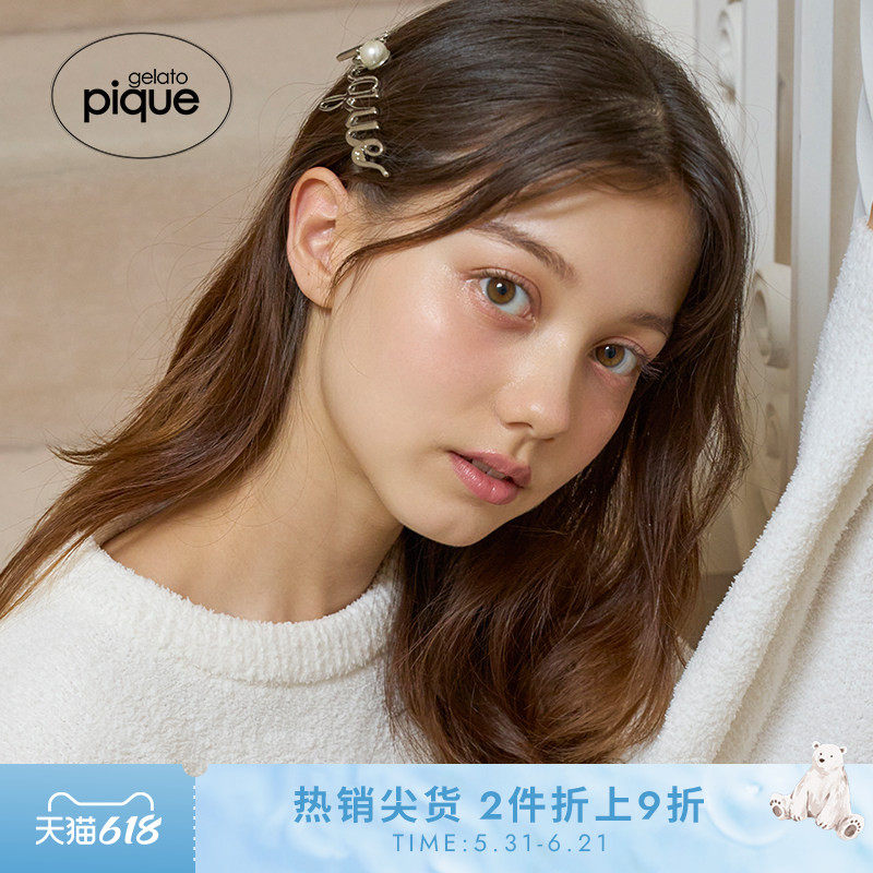 gelato pique秋冬女发夹字母珍珠金属发卡头饰PWGA245746