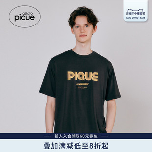 睡衣简约字母短袖 gelato pique24春夏新品 男女同款 T恤PMCT241913