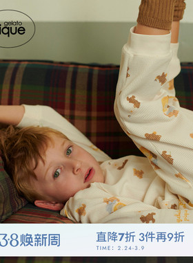 gelato pique25秋冬新品儿童睡衣蜂蜜小熊满印套头衫PKCT254460