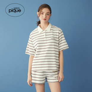 睡裤 gelato 女多色条纹系带短裤 pique25夏季 PWCP252252 新品