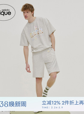 gelato pique25夏季新品男奇诺比奥耀西卫衣短裤套装PMCT252342