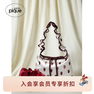 gelato 女收纳包草莓满印卷边手提袋PWGB255608 pique25秋冬新品