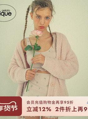 gelato pique秋冬女睡衣花卉荷叶边内衣文胸睡眠PSGG244849